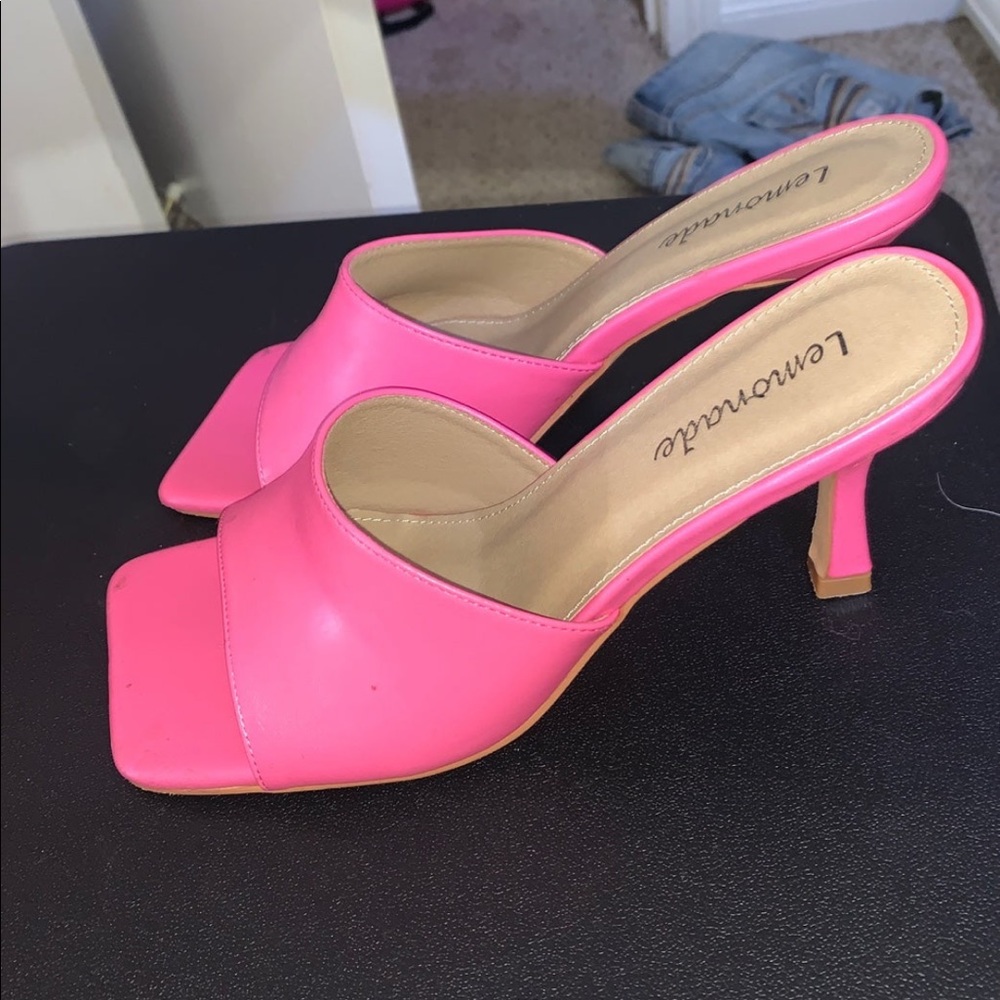 Pink kitten heels
